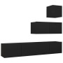 Set de muebles de salón TV 4 piezas madera contrachapada negro de vidaXL, Muebles TV - Ref: Foro24-3078841, Precio: 151,64 €,...