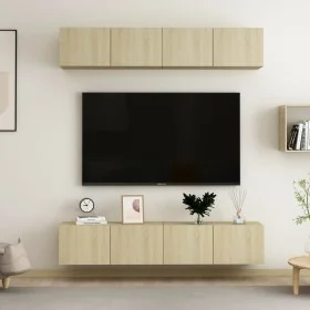 Juego de muebles de salón 4 piezas roble Sonoma 80x30x30 cm de vidaXL, Muebles TV - Ref: Foro24-3078955, Precio: 177,35 €, De...