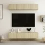 Juego de muebles de salón 4 piezas roble Sonoma 80x30x30 cm de vidaXL, Muebles TV - Ref: Foro24-3078955, Precio: 177,35 €, De...