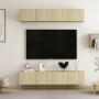 Juego de muebles de salón 4 piezas roble Sonoma 80x30x30 cm de vidaXL, Muebles TV - Ref: Foro24-3078955, Precio: 167,38 €, De...