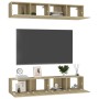 Juego de muebles de salón 4 piezas roble Sonoma 80x30x30 cm de vidaXL, Muebles TV - Ref: Foro24-3078955, Precio: 167,38 €, De...
