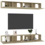 Juego de muebles de salón 4 piezas roble Sonoma 100x30x30 cm de vidaXL, Muebles TV - Ref: Foro24-3078956, Precio: 165,09 €, D...