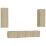 Set de muebles salón TV 4 pzas madera ingeniería roble Sonoma de vidaXL, Muebles TV - Ref: Foro24-3078959, Precio: 167,85 €, ...