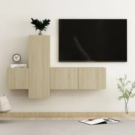 Set de muebles salón TV 3 pzas madera ingeniería roble Sonoma de vidaXL, Muebles TV - Ref: Foro24-3078969, Precio: 107,67 €, ...