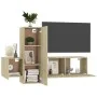 Set de muebles salón TV 3 pzas madera ingeniería roble Sonoma de vidaXL, Muebles TV - Ref: Foro24-3078969, Precio: 107,67 €, ...