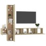 Set muebles de salón TV 5 pzas madera ingeniería roble Sonoma de vidaXL, Muebles TV - Ref: Foro24-3078970, Precio: 188,23 €, ...