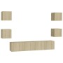 Juego de muebles de salón 6 piezas roble Sonoma de vidaXL, Muebles TV - Ref: Foro24-3078977, Precio: 159,48 €, Descuento: %