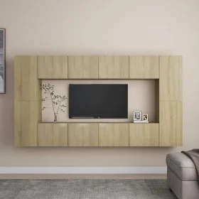 Juego de muebles de salón 8 piezas roble Sonoma de vidaXL, Muebles TV - Ref: Foro24-3078984, Precio: 307,68 €, Descuento: %