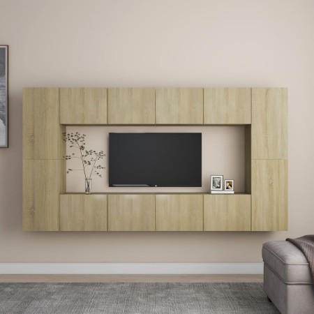 Juego de muebles de salón 8 piezas roble Sonoma de vidaXL, Muebles TV - Ref: Foro24-3078984, Precio: 300,82 €, Descuento: %