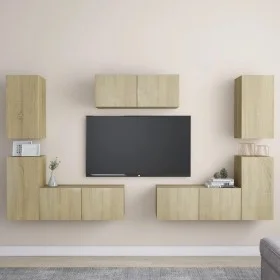 Juego de muebles de salón 7 piezas roble Sonoma de vidaXL, Muebles TV - Ref: Foro24-3078987, Precio: 264,35 €, Descuento: %
