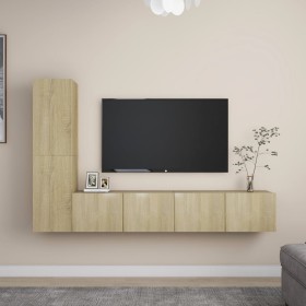 Juego de muebles de salón 4 piezas roble Sonoma de vidaXL, Muebles TV - Ref: Foro24-3078989, Precio: 152,41 €, Descuento: %