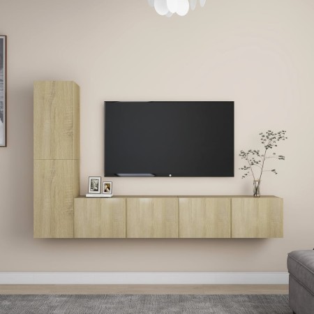 Juego de muebles de salón 4 piezas roble Sonoma de vidaXL, Muebles TV - Ref: Foro24-3078989, Precio: 152,41 €, Descuento: %