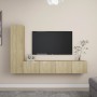 Juego de muebles de salón 4 piezas roble Sonoma de vidaXL, Muebles TV - Ref: Foro24-3078989, Precio: 152,41 €, Descuento: %