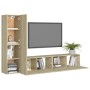 Juego de muebles de salón 4 piezas roble Sonoma de vidaXL, Muebles TV - Ref: Foro24-3078989, Precio: 152,41 €, Descuento: %