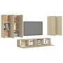 Set de muebles salón TV 6 pzas madera ingeniería roble Sonoma de vidaXL, Muebles TV - Ref: Foro24-3078995, Precio: 251,64 €, ...