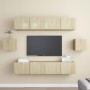 Juego de muebles de salón 6 piezas roble Sonoma de vidaXL, Muebles TV - Ref: Foro24-3078998, Precio: 204,95 €, Descuento: %