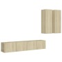 Juego de muebles de salón 4 piezas roble Sonoma de vidaXL, Muebles TV - Ref: Foro24-3079001, Precio: 167,85 €, Descuento: %