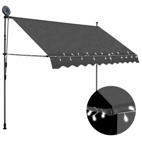 Toldo manual retráctil con LED gris antracita 300 cm en Toldos | Comprar online en Foru.es