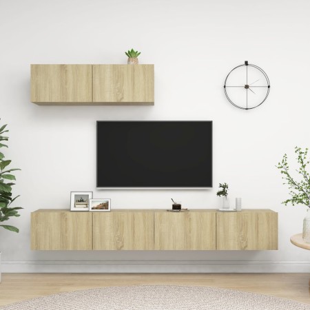 Juego de muebles de salón 3 piezas roble Sonoma de vidaXL, Muebles TV - Ref: Foro24-3079018, Precio: 124,34 €, Descuento: %