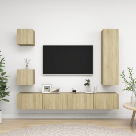 Juego de muebles de salón 5 piezas roble Sonoma de vidaXL, Muebles TV - Ref: Foro24-3079012, Precio: 173,62 €, Descuento: %