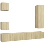 Juego de muebles de salón 5 piezas roble Sonoma de vidaXL, Muebles TV - Ref: Foro24-3079012, Precio: 173,62 €, Descuento: %