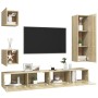 Juego de muebles de salón 5 piezas roble Sonoma de vidaXL, Muebles TV - Ref: Foro24-3079012, Precio: 173,62 €, Descuento: %