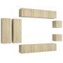 Set de muebles salón TV 8 pzas madera ingeniería roble Sonoma de vidaXL, Muebles TV - Ref: Foro24-3079020, Precio: 288,73 €, ...