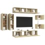 Set de muebles salón TV 8 pzas madera ingeniería roble Sonoma de vidaXL, Muebles TV - Ref: Foro24-3079020, Precio: 288,73 €, ...