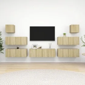 Juego de muebles de salón 7 piezas roble Sonoma de vidaXL, Muebles TV - Ref: Foro24-3079028, Precio: 254,25 €, Descuento: %