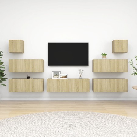 Juego de muebles de salón 7 piezas roble Sonoma de vidaXL, Muebles TV - Ref: Foro24-3079028, Precio: 245,07 €, Descuento: %