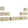 Juego de muebles de salón 7 piezas roble Sonoma de vidaXL, Muebles TV - Ref: Foro24-3079028, Precio: 245,07 €, Descuento: %