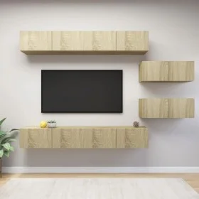 Juego de muebles de salón 6 piezas roble Sonoma de vidaXL, Muebles TV - Ref: Foro24-3079043, Precio: 254,06 €, Descuento: %