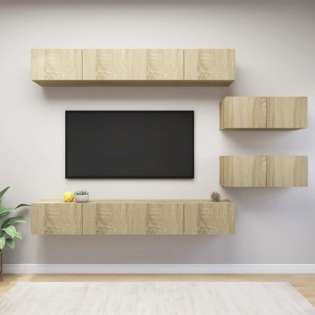 Juego de muebles de salón 6 piezas roble Sonoma de vidaXL, Muebles TV - Ref: Foro24-3079043, Precio: 245,62 €, Descuento: %