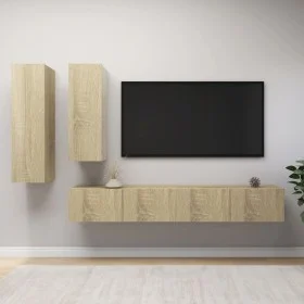 Juego de muebles de salón 4 piezas roble Sonoma de vidaXL, Muebles TV - Ref: Foro24-3079048, Precio: 179,33 €, Descuento: %