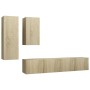 Set muebles de salón TV 4 piezas madera ingeniería roble Sonoma de vidaXL, Muebles TV - Ref: Foro24-3079047, Precio: 159,77 €...