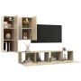 Set muebles de salón TV 4 piezas madera ingeniería roble Sonoma de vidaXL, Muebles TV - Ref: Foro24-3079047, Precio: 159,77 €...