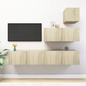 Juego de muebles de salón 4 piezas roble Sonoma de vidaXL, Muebles TV - Ref: Foro24-3079051, Precio: 153,69 €, Descuento: %