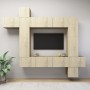 Set muebles de salón TV 9 piezas madera ingeniería roble Sonoma de vidaXL, Muebles TV - Ref: Foro24-3079053, Precio: 353,22 €...