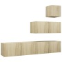 Juego de muebles de salón 4 piezas roble Sonoma de vidaXL, Muebles TV - Ref: Foro24-3079051, Precio: 145,35 €, Descuento: %