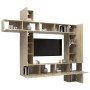 Set muebles de salón TV 9 piezas madera ingeniería roble Sonoma de vidaXL, Muebles TV - Ref: Foro24-3079053, Precio: 353,22 €...