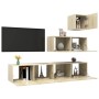 Juego de muebles de salón 4 piezas roble Sonoma de vidaXL, Muebles TV - Ref: Foro24-3079051, Precio: 145,35 €, Descuento: %
