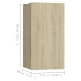 Juego de muebles de salón 4 pzas roble Sonoma 30,5x30x60 cm de vidaXL, Muebles TV - Ref: Foro24-3079055, Precio: 137,21 €, De...