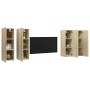 Juego de muebles de salón 4 pzas roble Sonoma 30,5x30x90 cm de vidaXL, Muebles TV - Ref: Foro24-3079056, Precio: 171,36 €, De...