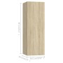 Juego de muebles de salón 4 pzas roble Sonoma 30,5x30x90 cm de vidaXL, Muebles TV - Ref: Foro24-3079056, Precio: 171,36 €, De...