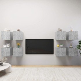 Muebles de TV de pared 8 piezas gris hormigón 30,5x30x30 cm en Muebles TV | Comprar online en Foru.es