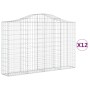 Cestas gaviones 12 uds forma de arco hierro 200x30x120/140 cm de vidaXL, Maceteros y jardineras - Ref: Foro24-3145461, Precio...