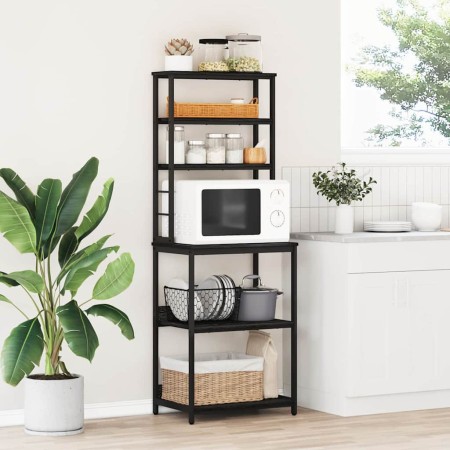 Estante de cocina Roble Negro 60 x 40 x 168 cm en Librerías y estanterías | Comprar online en Foru.es