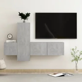 Set de muebles de salón 3 pzas madera ingeniería gris hormigón de vidaXL, Muebles TV - Ref: Foro24-3079074, Precio: 98,75 €, ...