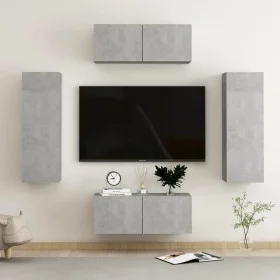 Set de muebles de salón 4 pzas madera ingeniería gris hormigón de vidaXL, Muebles TV - Ref: Foro24-3079086, Precio: 164,16 €,...