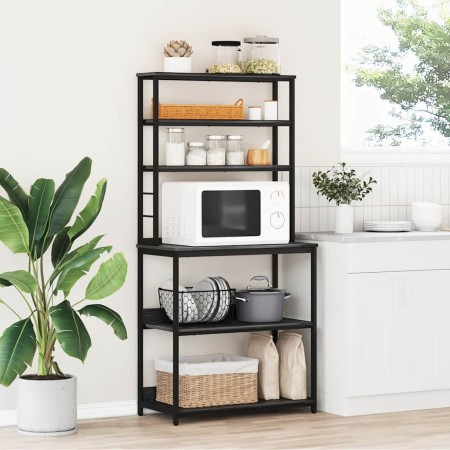 Estante de cocina Roble Negro 80 x 40 x 168 cm en Librerías y estanterías | Comprar online en Foru.es